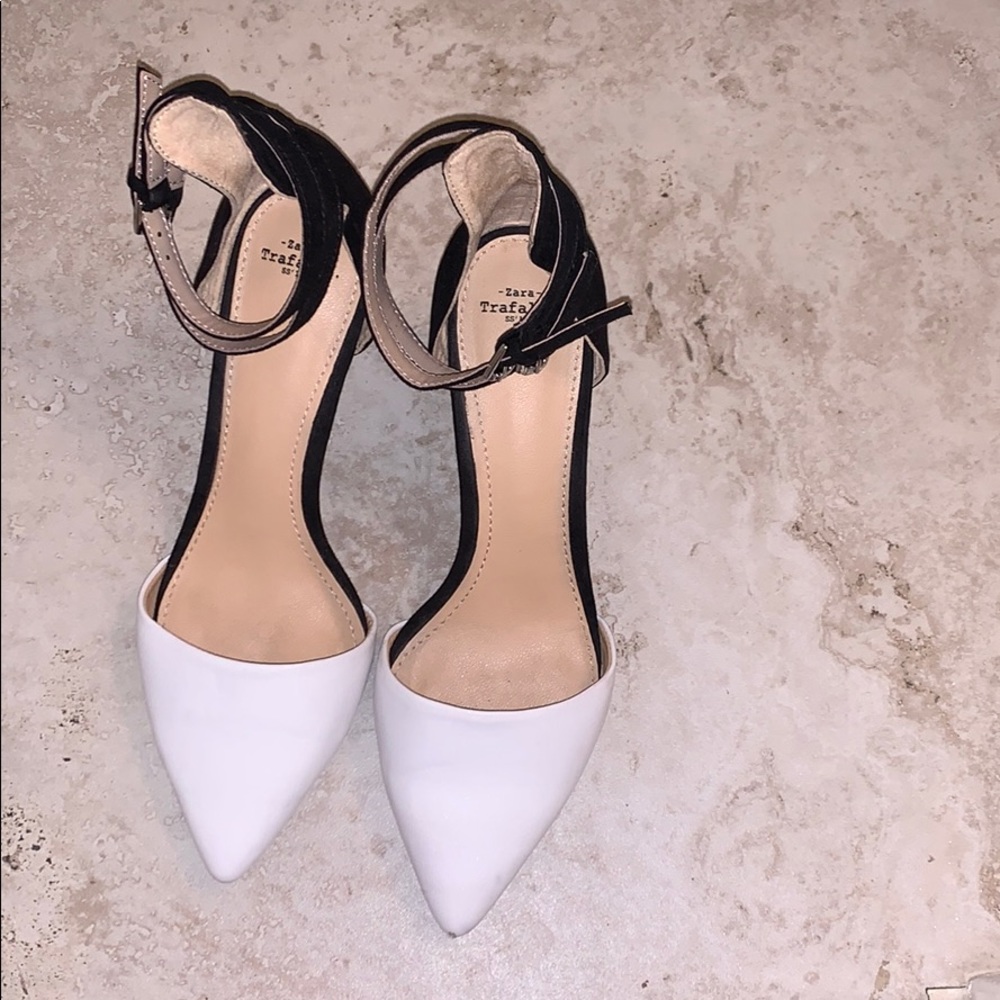 ZARA | black with white heels